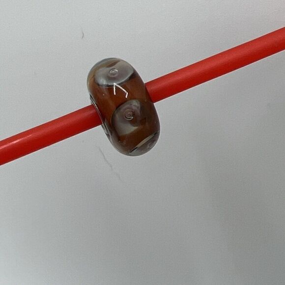 TrollBeads Brown And Gray Translucent Single Bead Charm - Picture 2 of 5